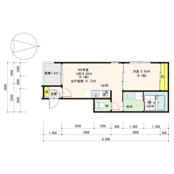 ルナソル　名古屋市賃貸　仲介手数料無料の間取り