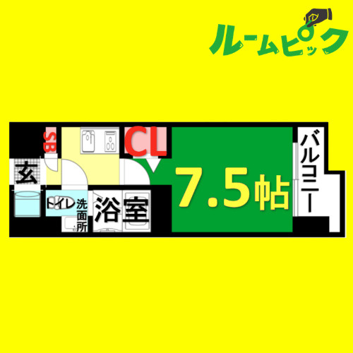 エコロジー鶴舞レジデンス　名古屋市賃貸　仲介手数料無料の間取り