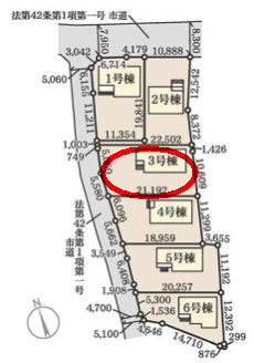 リーブルガーデンS前橋市樋越町第４　3号棟の区画図|並列３台以上駐車可能です！