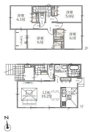 沖縄市登川（全5棟）4号棟の間取り|4号棟　