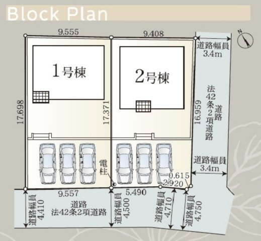 横浜市旭区今宿西町 新築戸建て【仲介手数料無料】カースペース3台の区画図