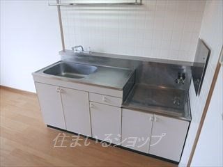 アイランド古本のキッチン|２口ガスコンロ設置可能