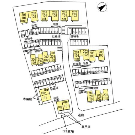 イーストヒルズ高松　Ｆの区画図