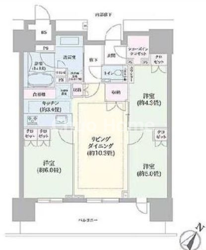 ブランズタワー豊洲の間取り|11階部分・南東向きにつきまして日当たり・通風・眺望良好