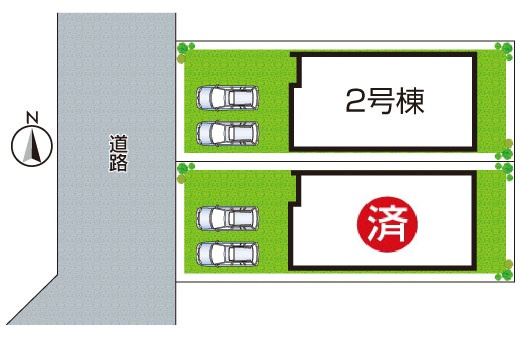 5日(土)6日(日)現地ご見学可能！　枚方市高野道　ラスト1邸の区画図|全2区画