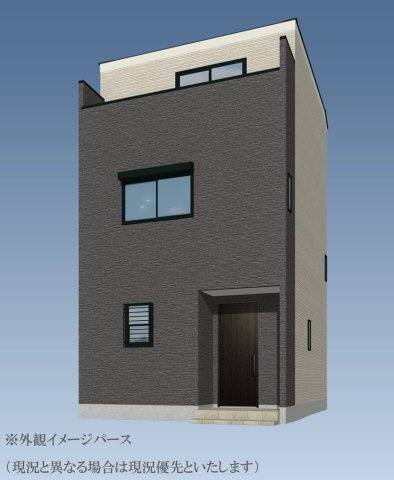 横浜市中区打越 新築戸建て【仲介手数料半額】の外観パース