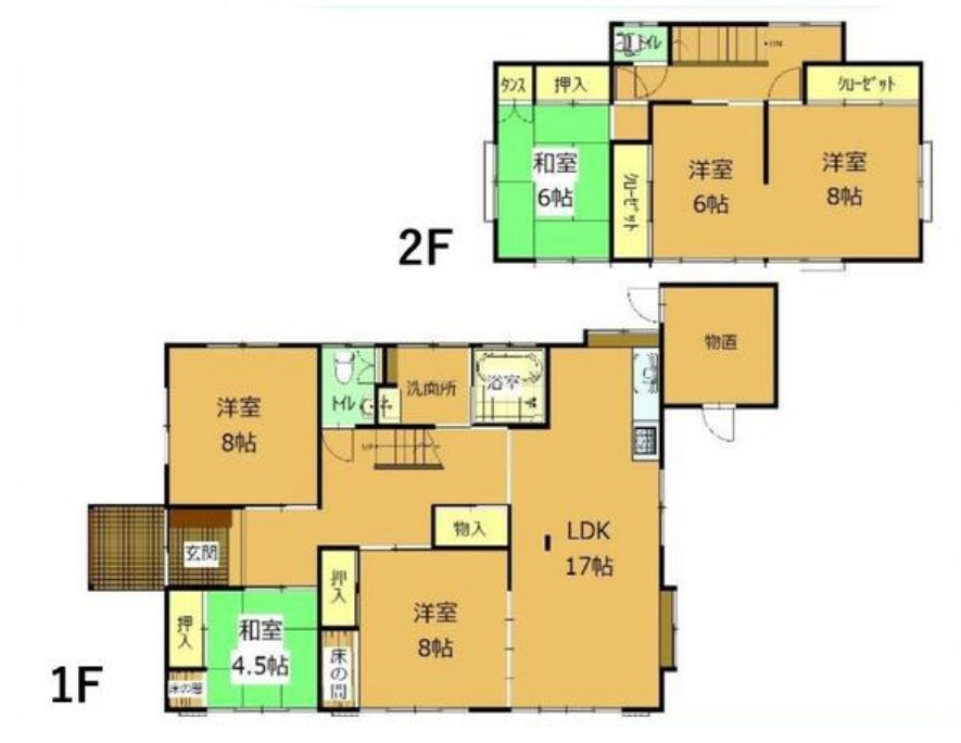 【中古戸建】太田市由良町の間取り|■間取り図｜敷地面積：330.87㎡（約100.08坪）建物面積：155.61㎡（約47.07坪）