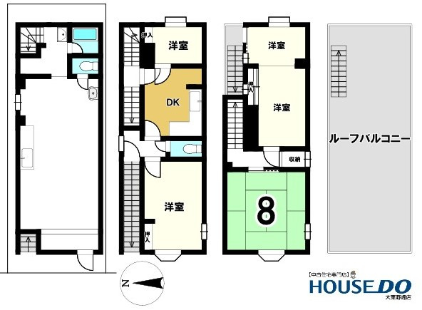 中古戸建　大東市錦町（昭和57年築）の間取り|敷地・間取り図面は略図につき現況を優先致します。