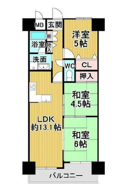 コスモ岩出の間取り