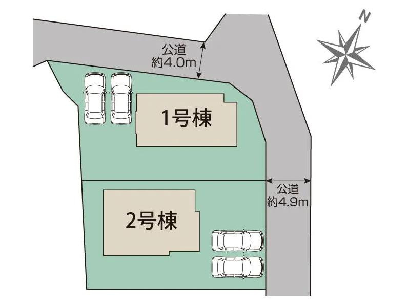 土浦市小岩田東２丁目6期　新築戸建　１号棟の区画図