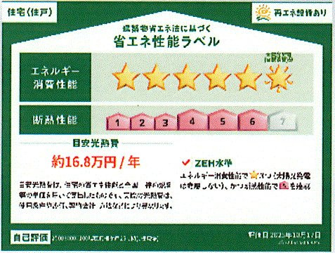 瑞穂町箱根ヶ崎　新築戸建全1棟の省エネ性能ラベル
