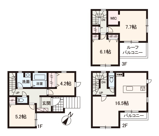 【間取り】 | 堺市西区北条町2丁　新築戸建 | 南向きバルコニー付き、4LDK新築戸建！耐震構造／住宅性能評価W取得／フラット35利用可。