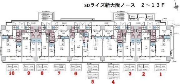 スプランディッドライズ新大阪ノースの区画図