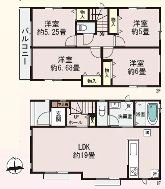 茅ヶ崎市 東海岸南4丁目　新築戸建　全5棟Ｅ号棟の間取り