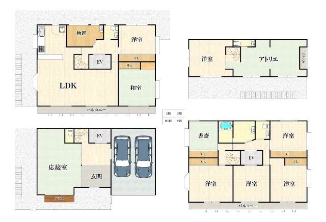 本山北町6丁目の間取り|多趣味のご家族にも嬉しい3階のアトリエ
