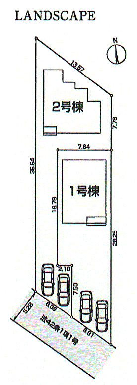 瑞穂町箱根ヶ崎　新築戸建全2棟の区画図