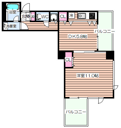 【間取り】 | クロスレジデンス大阪新町