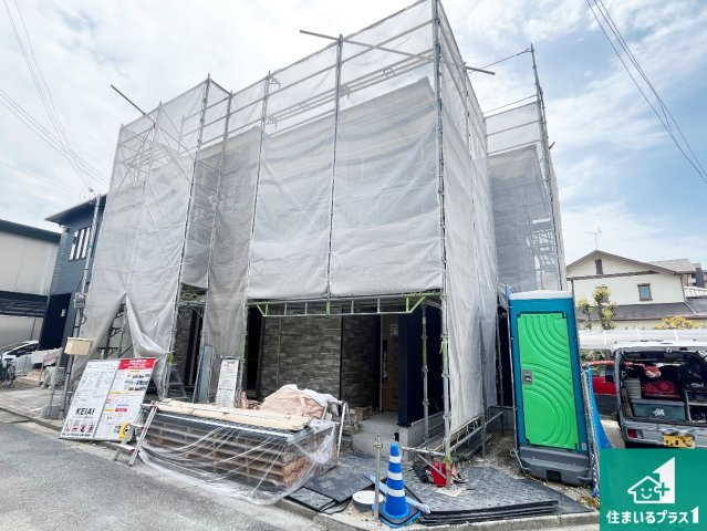 加古川市米田町平津　第1期　新築一戸建ての外観|周辺は落ち着いた街並みの住宅地！子育てがしやすい住環境です！まだ未完成ですが、現地でしかわからない事もございます。是非一度ご覧ください。