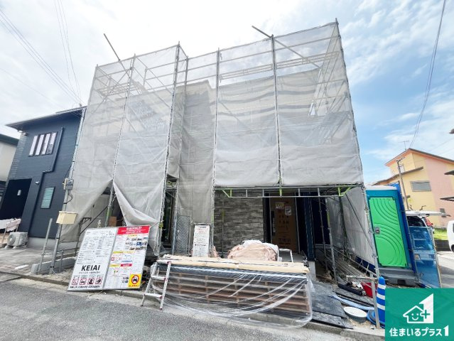加古川市米田町平津　第1期　新築一戸建ての外観|周辺は落ち着いた街並みの住宅地！子育てがしやすい住環境です！まだ未完成ですが、現地でしかわからない事もございます。是非一度ご覧ください。