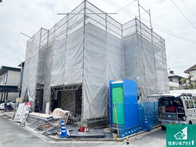 加古川市米田町平津　第1期　新築一戸建ての外観|周辺は落ち着いた街並みの住宅地！子育てがしやすい住環境です！まだ未完成ですが、現地でしかわからない事もございます。是非一度ご覧ください。