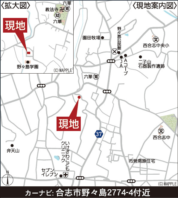 クレイドルガーデン／合志市野々島第３／１号棟の地図