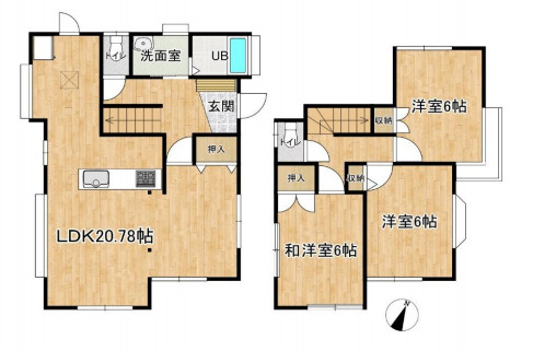 桶川市末広　中古戸建の間取り|桶川市末広　中古戸建・3LDK・土地面積110.37m2・建物面積87.36m2