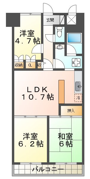 朝日プラザCITYウエストヒル神戸A棟の間取り
