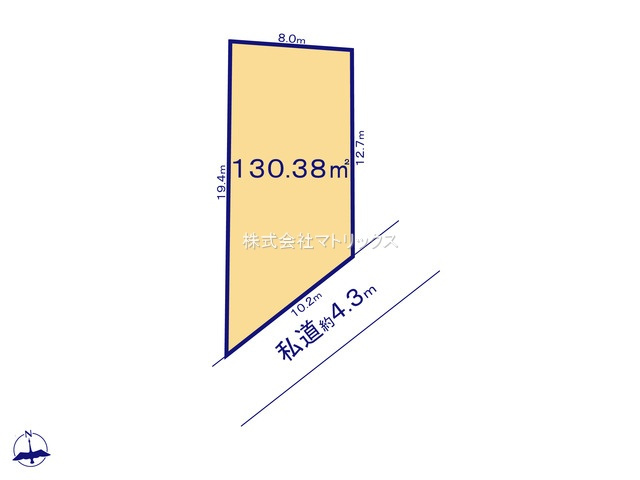 練馬区富士見台2丁目　土地39坪超×建築条件なし　限定1区画の土地図