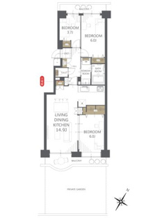 【間取り】パークシティ金沢八景Ｂ棟 