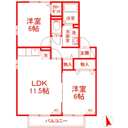 藤沢市鵠沼藤が谷４丁目のアパートの間取り