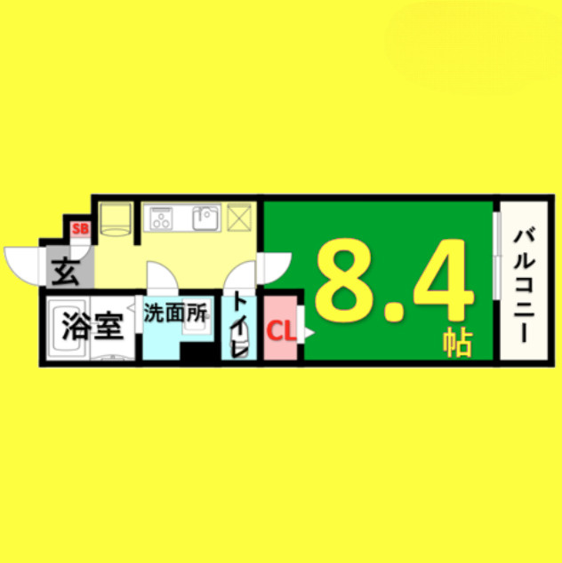 ゼオ志賀本通　名古屋市賃貸　仲介手数料無料の間取り