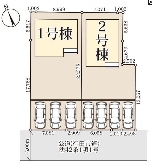 Livele Garden.S　行田棚田町の区画図|図面と現況が異なる場合、現況を優先とします。【1号棟】