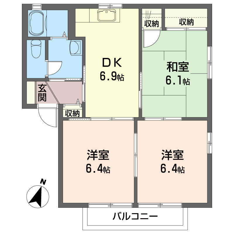 ハイツ・フローラル B棟の間取り
