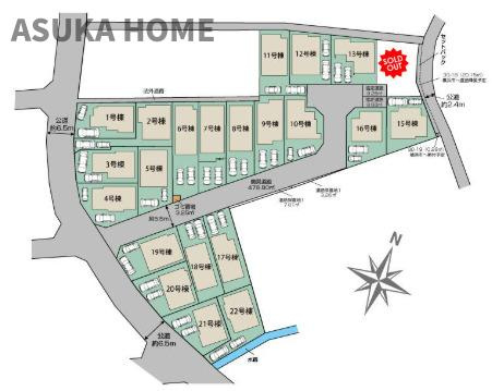瀬谷区北新　２期の区画図|全棟22棟の販売になります。今期は2期で６棟の販売になります。