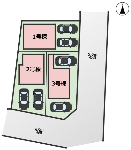 Terrechez中川区尾頭橋1期｜名古屋市の戸建ならホームアップの区画図