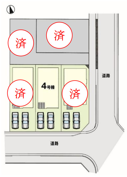 【今すぐご案内可能】名古屋市南区赤坪町　全5棟の区画図|全体区画数｜全1棟
◆駐車2台可能！(但し、車種による)
◎まずは、お気軽にお問い合わせください。現地を案内しながら周辺環境も見て頂けます。
