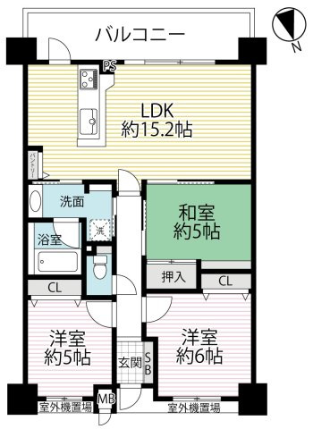 ◆駅徒歩１分◆令和８年リフォーム済◆家事動線良好◆パデシオン六地蔵ザ・タワーレジデンスの間取り