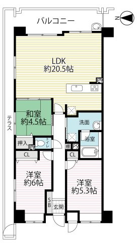 リビングゆったり約２０.５帖◆ペット飼育可◆地下鉄「六地蔵」駅徒歩１０分◆クレステージ桃山の間取り