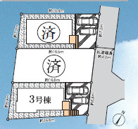 藤沢市辻堂東海岸　新築戸建　全3棟3号棟の区画図