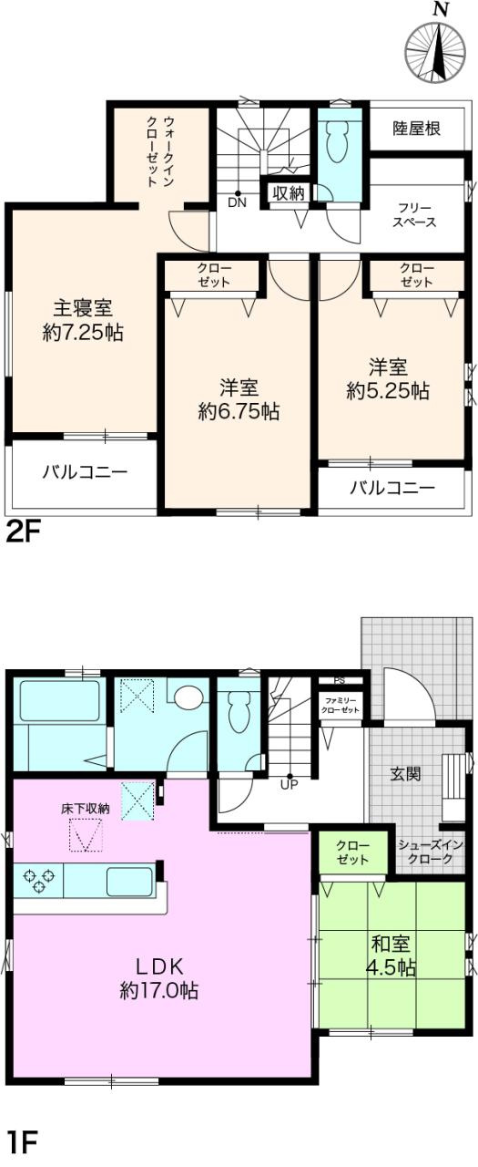 南国市緑ヶ丘3丁目　新築戸建　2号棟【太陽光発電システム】（全4区画）の間取り|4LDK+WIC+SIC　建物面積　103.92㎡（約31.43坪）