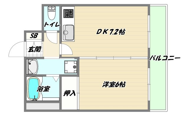 大阪市淀川区西三国１丁目の賃貸マンションの間取り