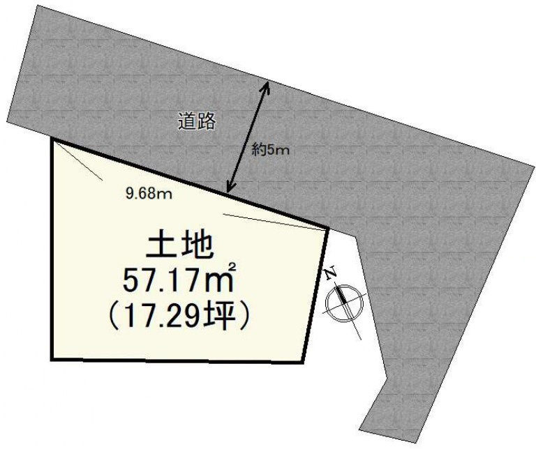守山市守山1丁目　建築条件無し売土地の土地図