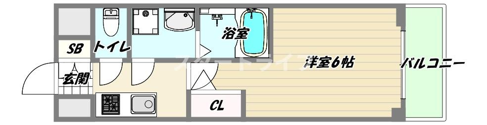 大阪市東淀川区東中島２丁目の賃貸マンションの間取り