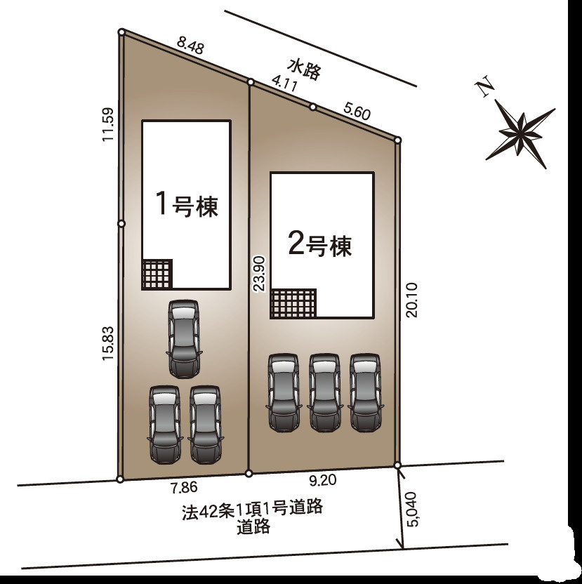 安曇野市三郷明盛（第2）の区画図