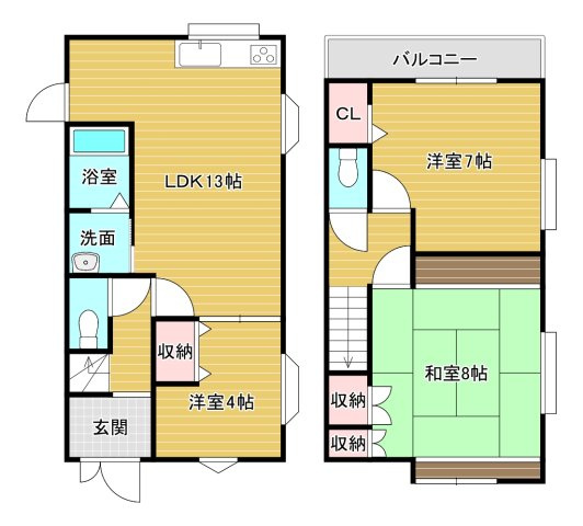 甲田貸家の間取り