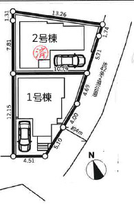厚木市温水6期　新築戸建　全2棟1号棟の区画図