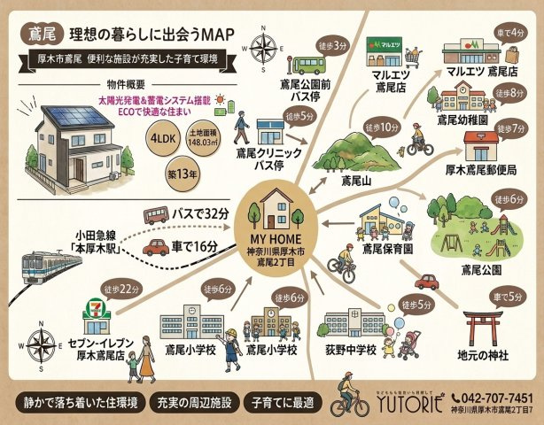 今注目の太陽光（蓄電）付　築13年ECO邸宅　鳶尾分譲地の地図