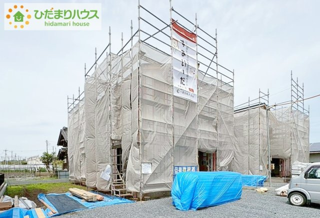 ひたちなか阿字ヶ浦町第4　新築戸建　2号棟の外観パース|白を基調とした明るい印象を受ける外観です！