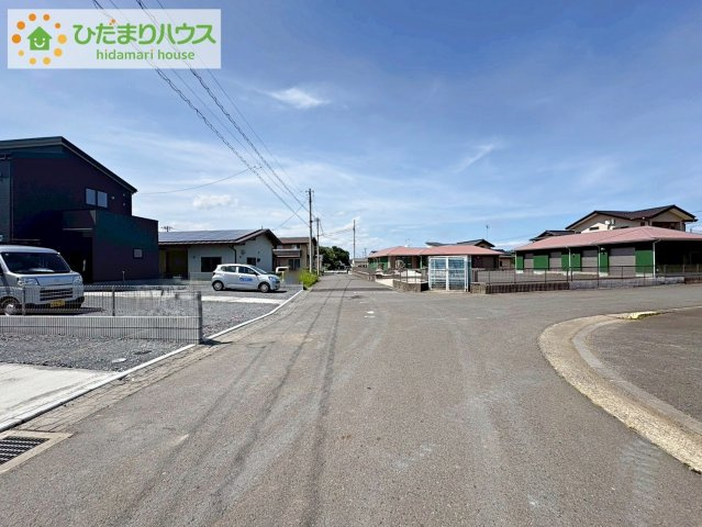 ひたちなか阿字ヶ浦町第4　新築戸建　2号棟の前面道路含む現地写真|南道路で日当たり良好！！お洗濯物もすぐ乾いちゃいますね(*^-^*)
