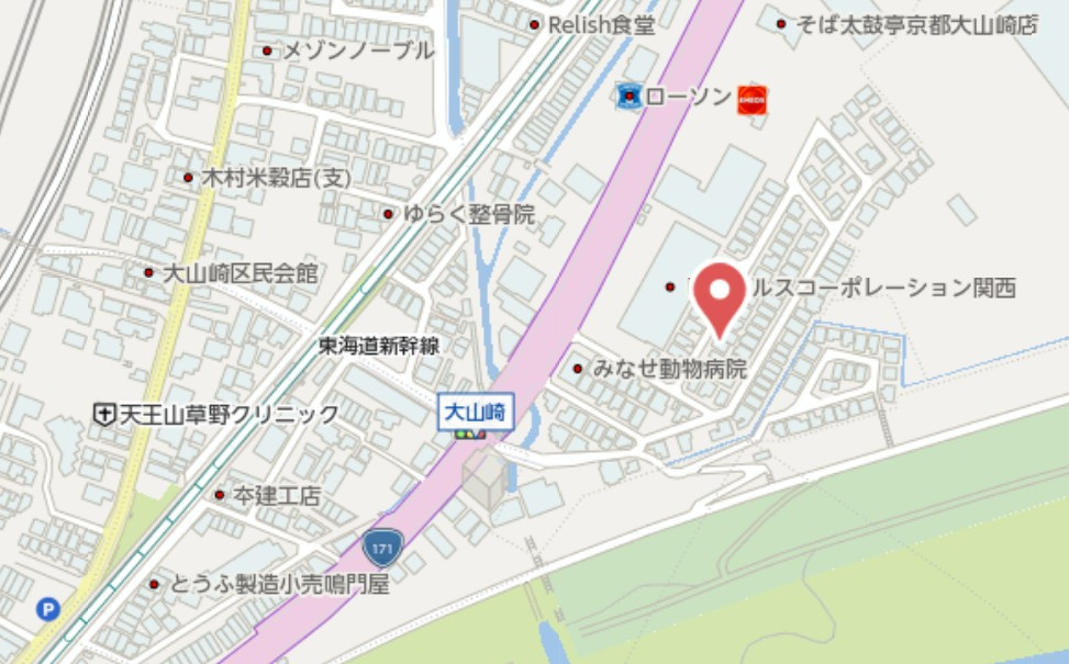 乙訓郡大山崎町大山崎鏡田　新築戸建の地図